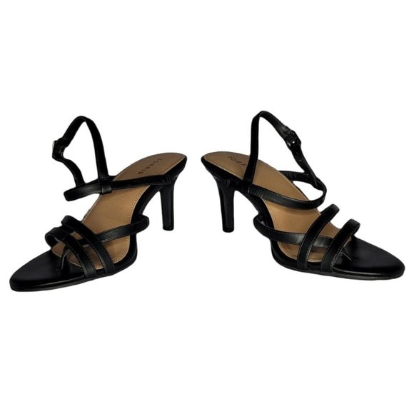 Black Open Toe Strappy Heels - Picture 1 of 3